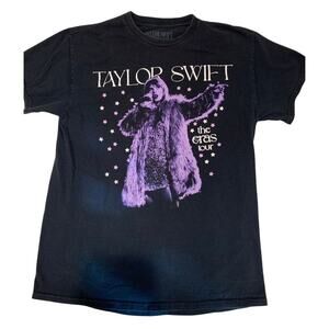TAYLOR SWIFT The Eras Tour Size M T-Shirt Live Photo Stars Black Purple Official